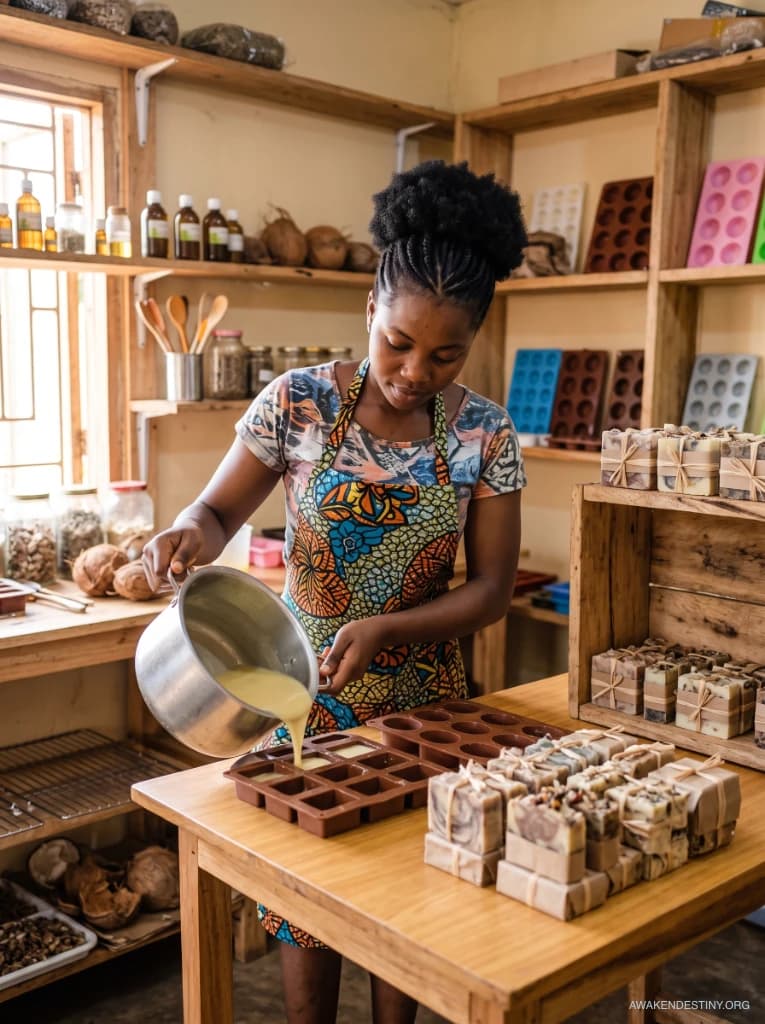Production artisanale à la savonnerie